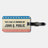 Oude schoolsterren en -streep bagagelabel (Achterkant horizontaal)