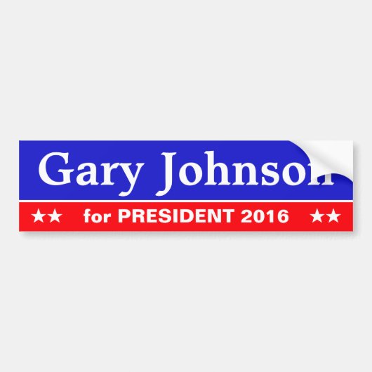 Oude schoolsticker: Gary Johnson voor President Bumpersticker (Voorkant)