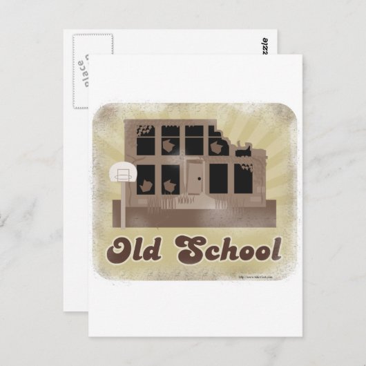 Oude schoolstijl briefkaart (Voorkant / Achterkant)