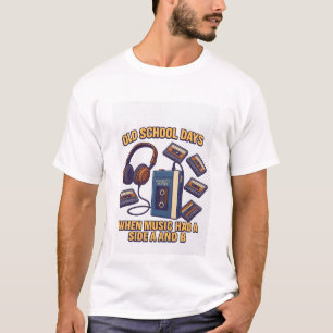 Oude Schooltijd - Retro muziek T-shirt met kant A