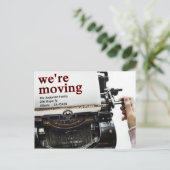Oude schooltypemachine We verplaatsen aankondiging Briefkaart (Staand voorkant)