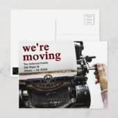Oude schooltypemachine We verplaatsen aankondiging Briefkaart (Voorkant / Achterkant)