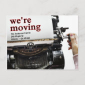 Oude schooltypemachine We verplaatsen aankondiging Briefkaart (Voorkant)