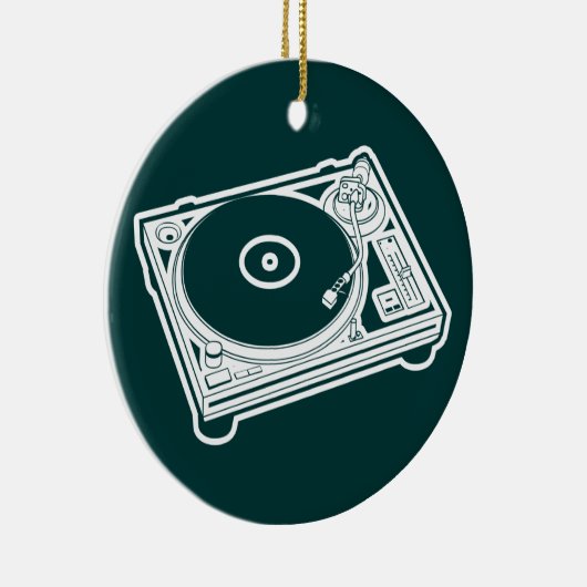 Oude schoolwas / Platenspeler Keramisch Ornament (Rechts)