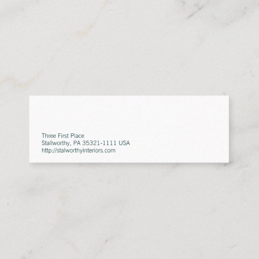 Oude schoolwas / Platenspeler Mini Visitekaartje (Achterkant)