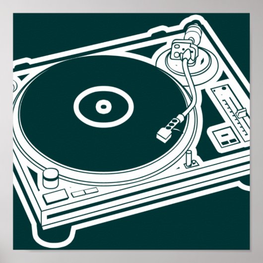 Oude schoolwas / Platenspeler Poster (Voorkant)