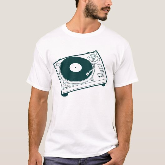 Oude schoolwas / Platenspeler T-shirt (Voorkant)