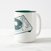 Oude schoolwas / Platenspeler Tweekleurige Koffiemok (Voorkant rechts)