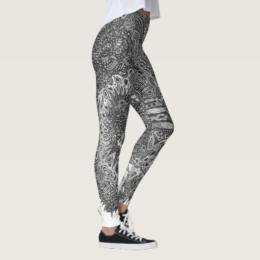Oude schoonheid zwart en wit leggings (Rechts)