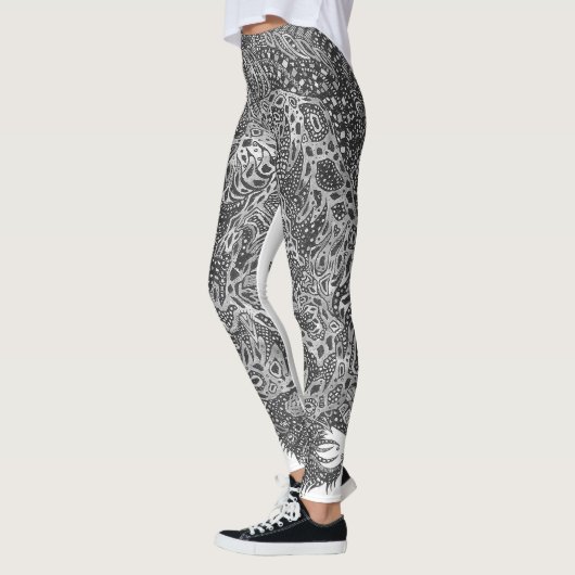 Oude schoonheid zwart en wit leggings (Links)