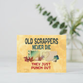 Oude schrapers sterven nooit briefkaart (Staand voorkant)