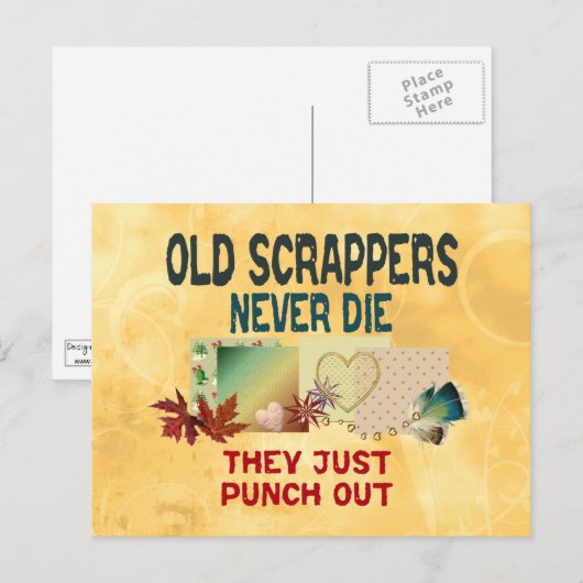 Oude schrapers sterven nooit briefkaart (Voorkant / Achterkant)