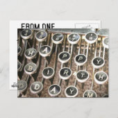 Oude schrijfmachine Birthday Greeting Briefkaart (Voorkant / Achterkant)