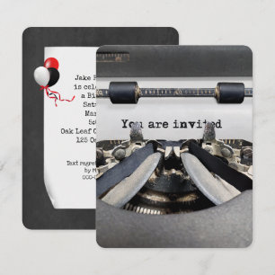 Oude schrijfmachine Birthday Party Kaart