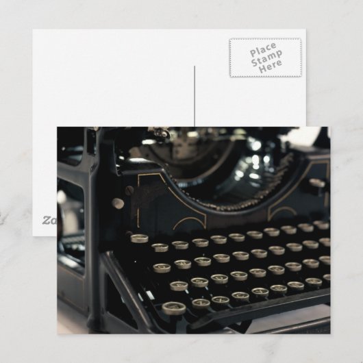 Oude schrijfmachine briefkaart (Voorkant / Achterkant)