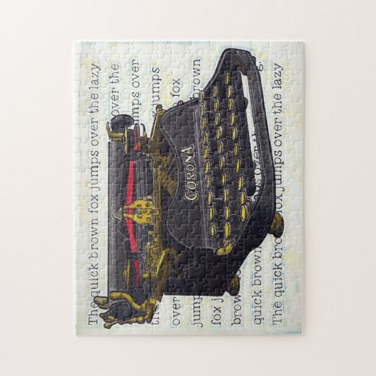 Oude schrijfmachine en tekst legpuzzel (Verticaal)