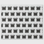 Oude schrijfmachine met Happy Birthday-tekst Cadeaupapier (Vlak)