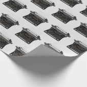 Oude schrijfmachine met Happy Birthday-tekst Cadeaupapier (Hoek)