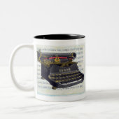 Oude schrijfmachine tweekleurige koffiemok (Links)