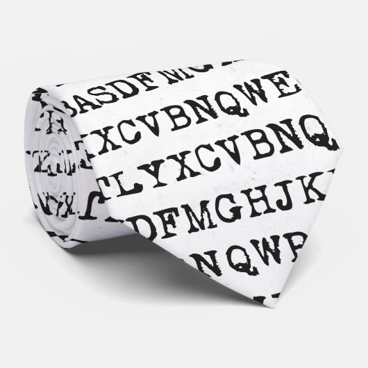 Oude schrijfmachineletters stropdas (Opgerold)