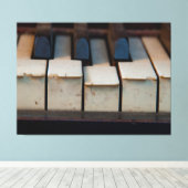 Oude Schultz Ivory Chipped Piano Sleutels Canvas Afdruk (Insitu (Houten vloer))