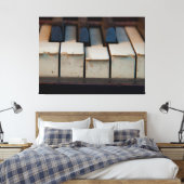 Oude Schultz Ivory Chipped Piano Sleutels Canvas Afdruk (Insitu (Slaapkamer))