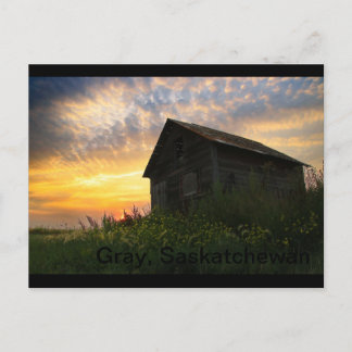 Oude schuur buiten Gray, Saskatchewan Briefkaart