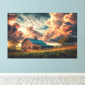 Oude Schuur Canvas Afdruk (Insitu (Houten vloer))