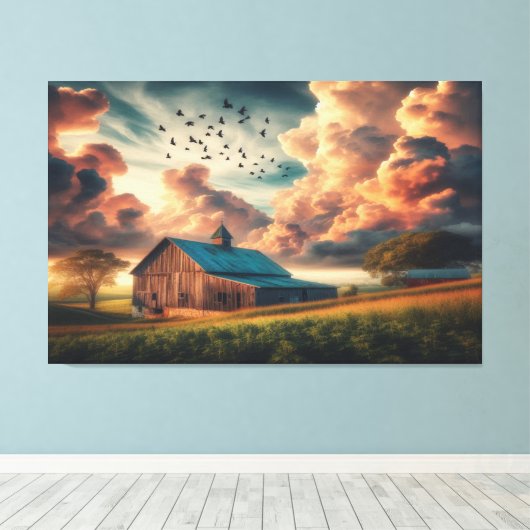 Oude Schuur Canvas Afdruk (Insitu (Houten vloer))