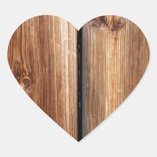 Oude schuur deur houten achtergrond hart sticker (Voorkant)