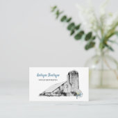 Oude schuur en fiets Antiek Shop Visitekaartje (Staand voorkant)