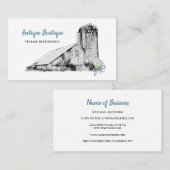 Oude schuur en fiets Antiek Shop Visitekaartje (Voorkant / Achterkant)