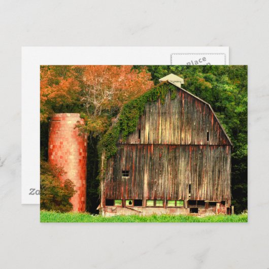 OUDE SCHUUR EN SILO BRIEFKAART (Voorkant / Achterkant)