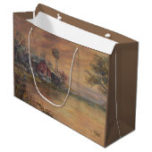 Oude schuur handgeschilderd groot cadeauzakje (Voorkant Gekanteld)