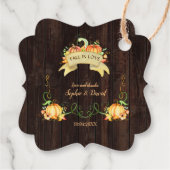 Oude schuur herfst liefde trouwerij met rustieke p bedankjes labels (Achterkant)