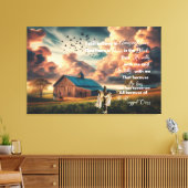 Oude schuur Ik geloof nog steeds in verbazingwekke Canvas Afdruk (Insitu (Woonkamer))