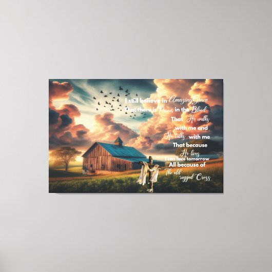 Oude schuur Ik geloof nog steeds in verbazingwekke Canvas Afdruk (Voorkant)