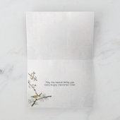 Oude schuur in sneeuwvlokken voor kerstfeestdagen kaart (Binnen)