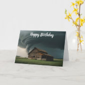 Oude schuur in tornado kaart (Gele Bloem)