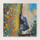 Oude schuur in Wildflower Field Legpuzzel (Horizontaal)