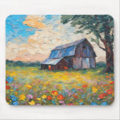 Oude schuur in Wildflower Field Muismat (Voorkant)