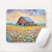 Oude schuur in Wildflower Field Muismat (Met muis)