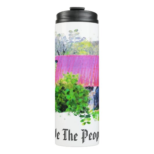 *~* Oude Schuur Landelijke Rustieke AP16 Thermosbeker (Voorkant)