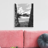 Oude Schuur Landelijke Schuren Land Zwart & Wit Fo Canvas Afdruk (Insitu (Woonkamer))