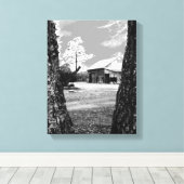 Oude Schuur Landelijke Schuren Land Zwart & Wit Fo Canvas Afdruk (Insitu (Houten vloer))