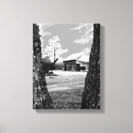 Oude Schuur Landelijke Schuren Land Zwart & Wit Fo Canvas Afdruk