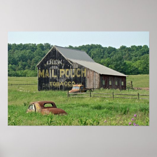 Oude schuur Mail Pouch Tabak Advertentie Poster (Voorkant)