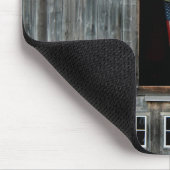 oude schuur met Amerikaanse vlag Muismat (Hoek)