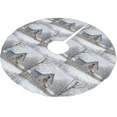 Oude schuur met kerstkrans kerstboom rok (Gekanteld)