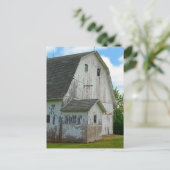 Oude schuur met olieverf-effect briefkaart (Staand voorkant)